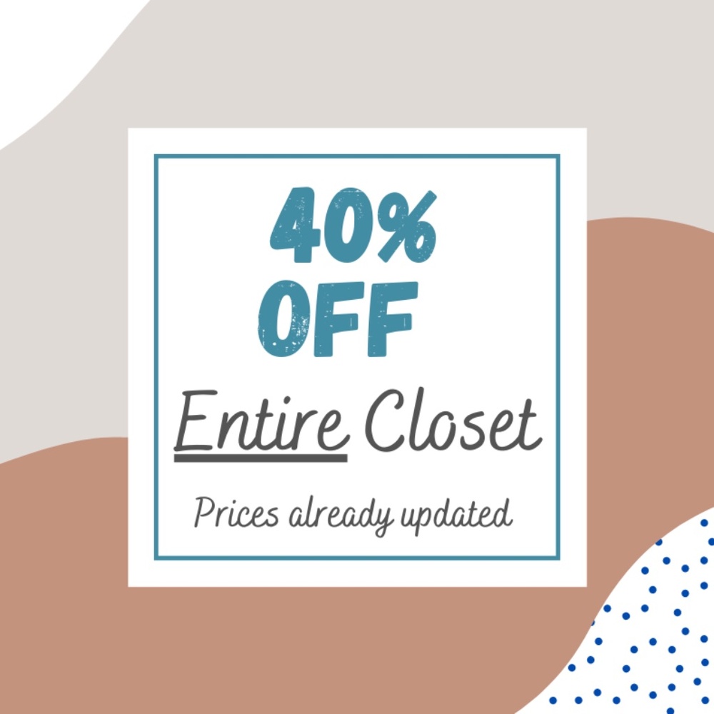 40% off of everything in my closet!✨